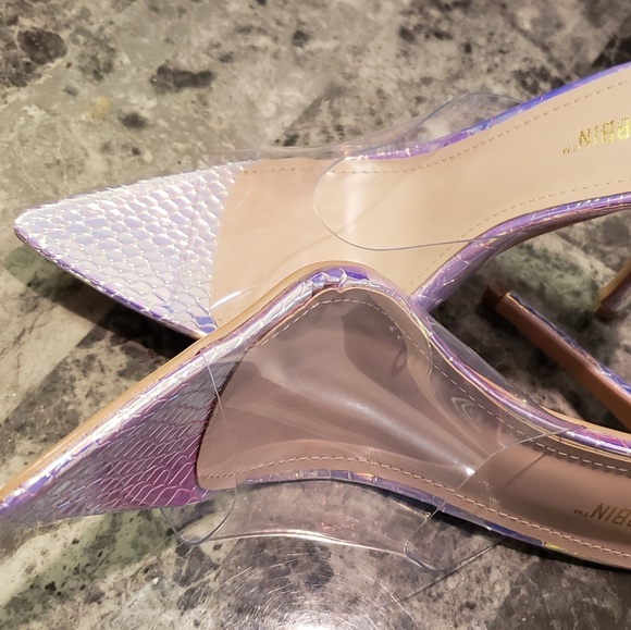 Transparent Clear Perspex High Heel IceSnake Print - Picture 7 of 8